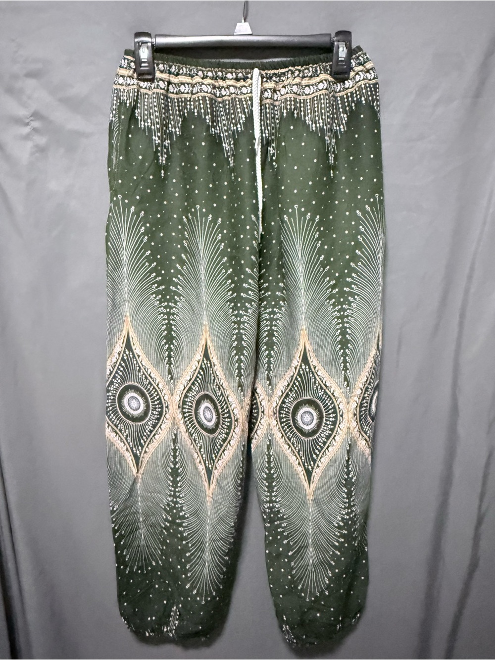 Green Bohemian Print Harem Pants